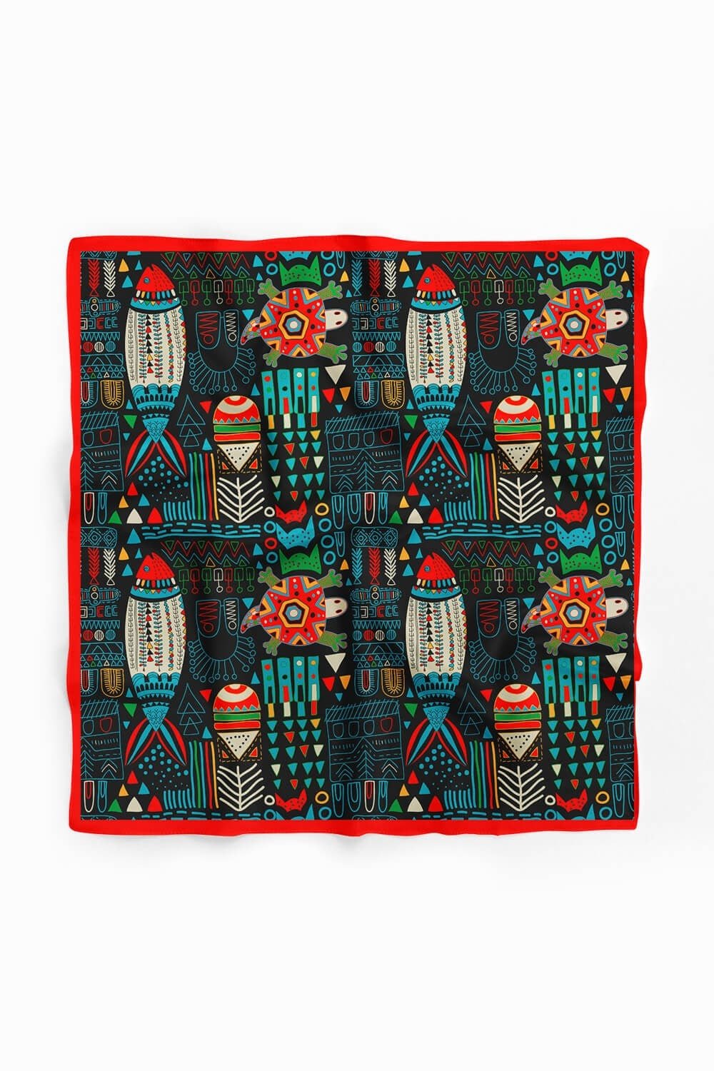 G97 Violla Balık Desenli Bandana
