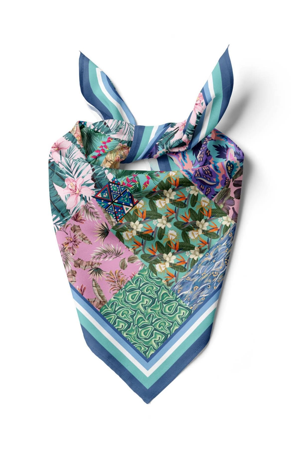 Violla TROPIC PATCHWORK TASARIMLI BANDANA DG12019