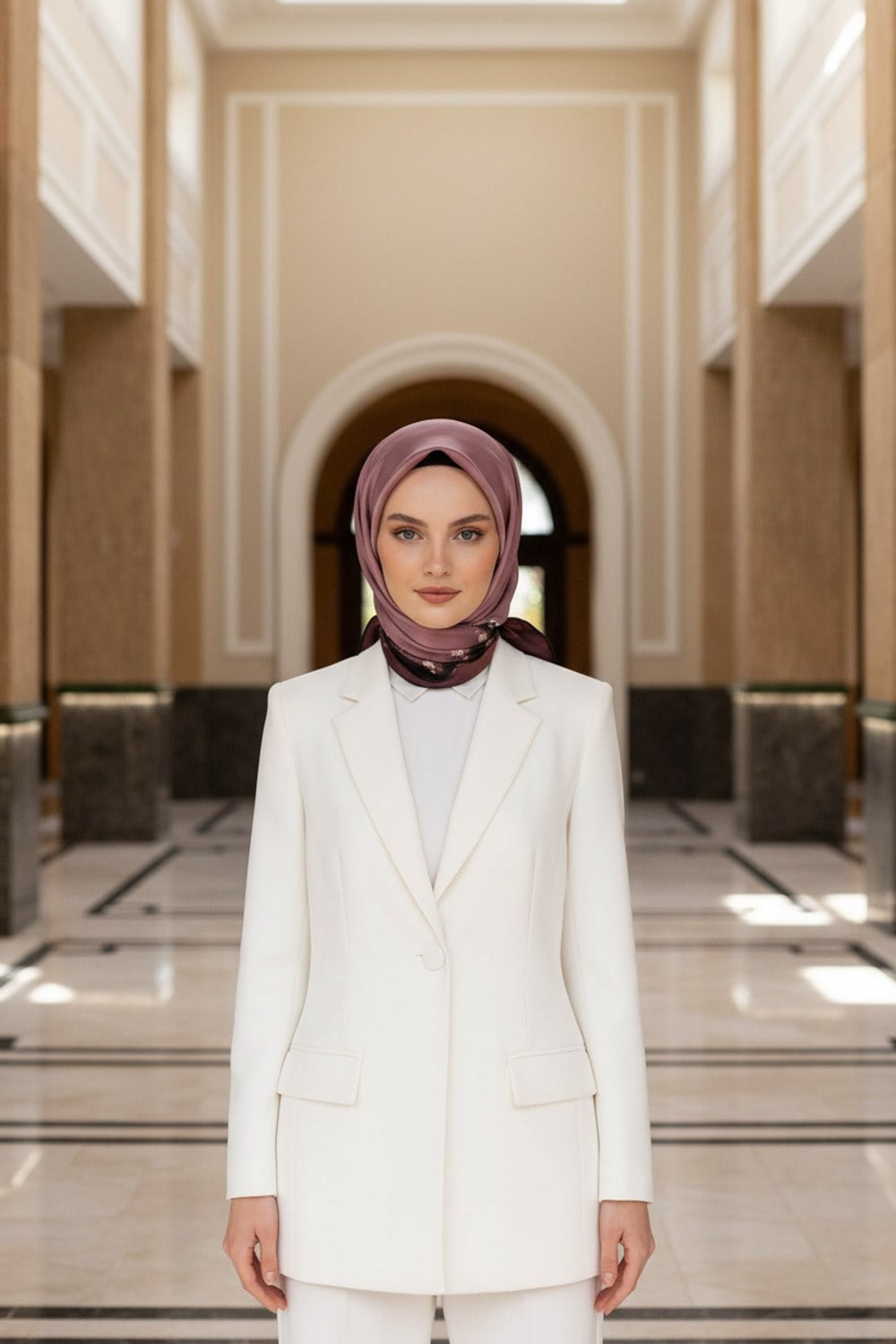 %100 Twill İpek Kenar Motifi Çiçek Desenli Gül Kurusu - Siyah Renkli 90x90 Eşarp Dikim Şekli : El Dikişi