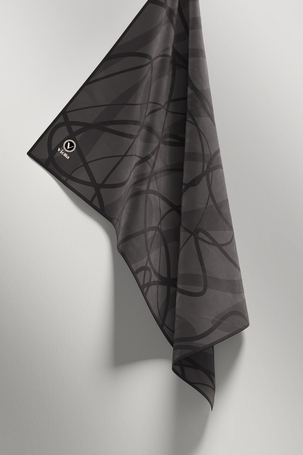 Twill Karışık Çizgi Desenli Lila Renkli 90x90 Eşarp (İpek İçermez) Kenar Dikiş Şekli El Dikişli
