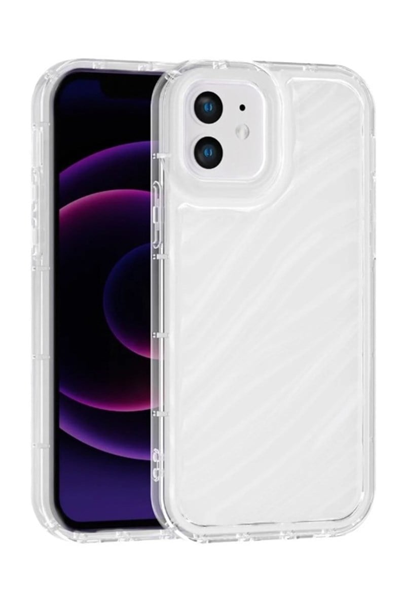 iPhone 11 Kılıf – Kabartmalı Parlak Desenli Darbe Emici Silikon Telefon Kılıfı