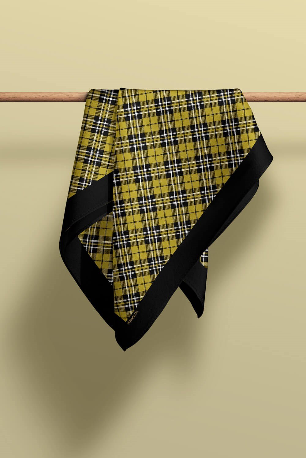 Violla Z48 Kadın Siyah Yeşil Kare Desenli 50x50 Bandana HYL DG01411-22