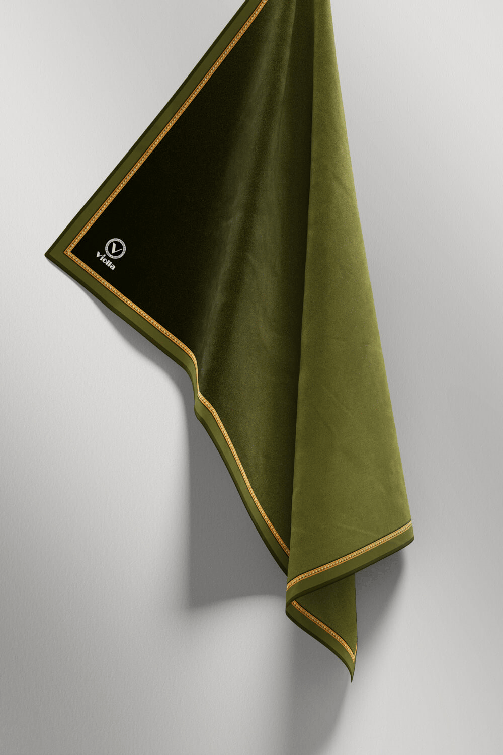 Twill Degrade Desenli Haki Renkli 90x90 Eşarp (İpek İçermez) Kenar Dikiş Şekli El Dikişli