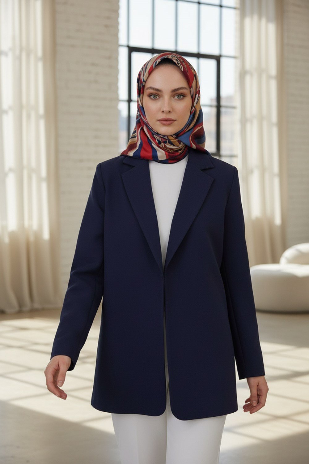 100% Twill Etnik Yaprak Desenli Bordo - Lacivert Renkli 90x90 Dikim Şekli : El Dikişi Eşarp