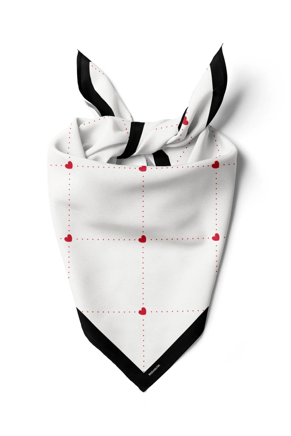 Violla A50 Kadın Kare Kalp Desenli Bandana 50x50 DG0268-22