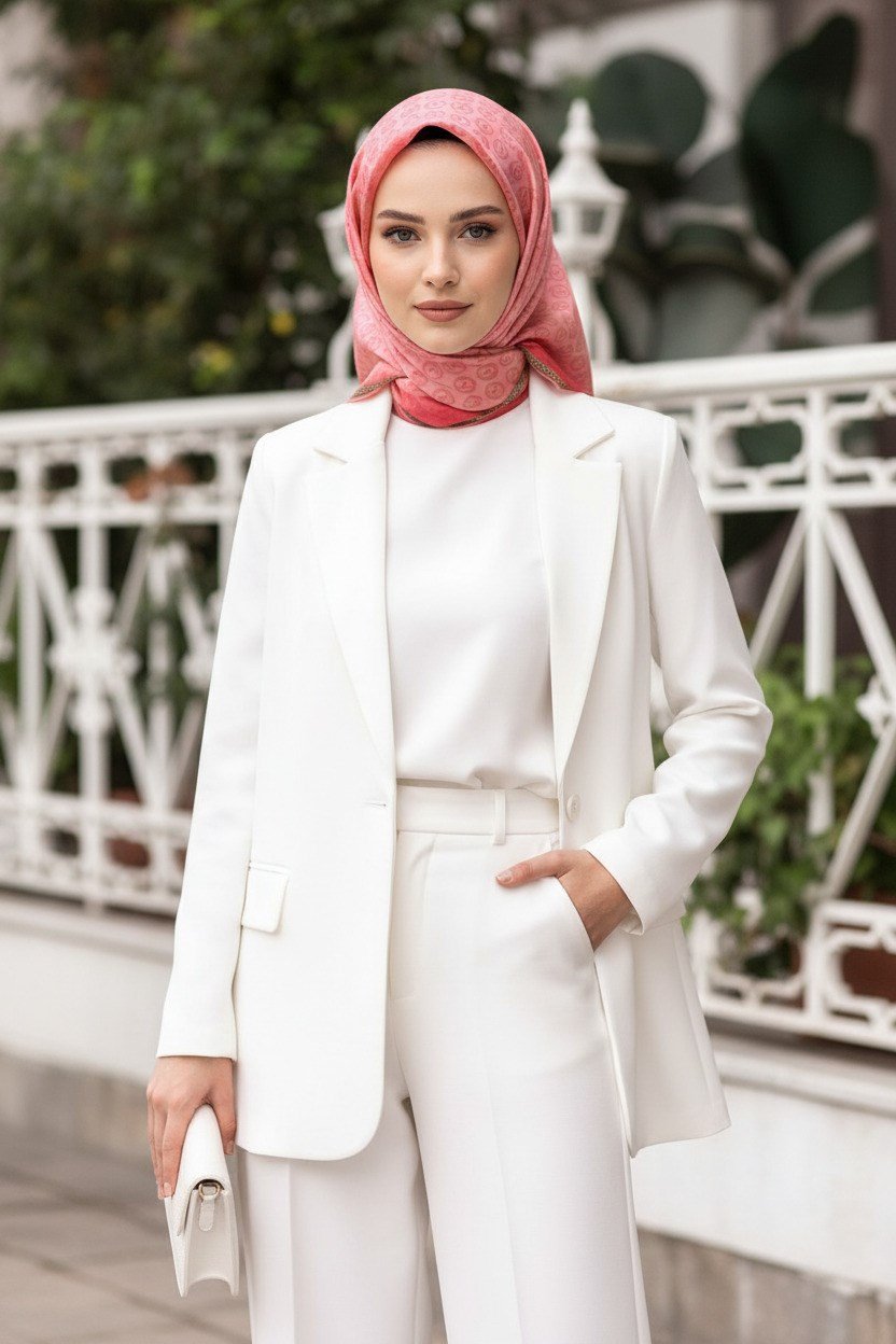 %100 Twill İpek Monogram Desenli Pudra Renkli 90x90 Eşarp Dikim Şekli : El Dikişi