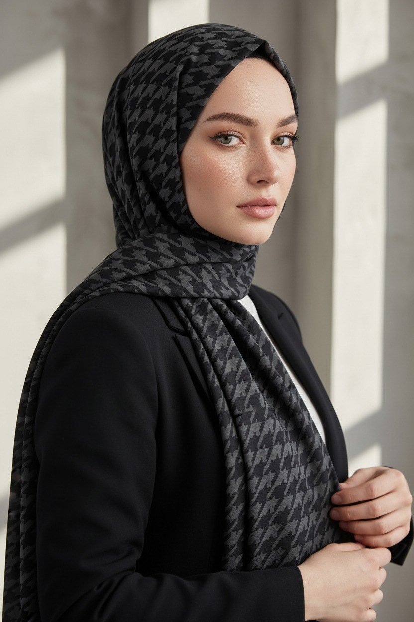 KREP KAZAYAĞI DESENLİ GRİ RENKLİ 75X195 KIRIŞMAZ ŞAL
