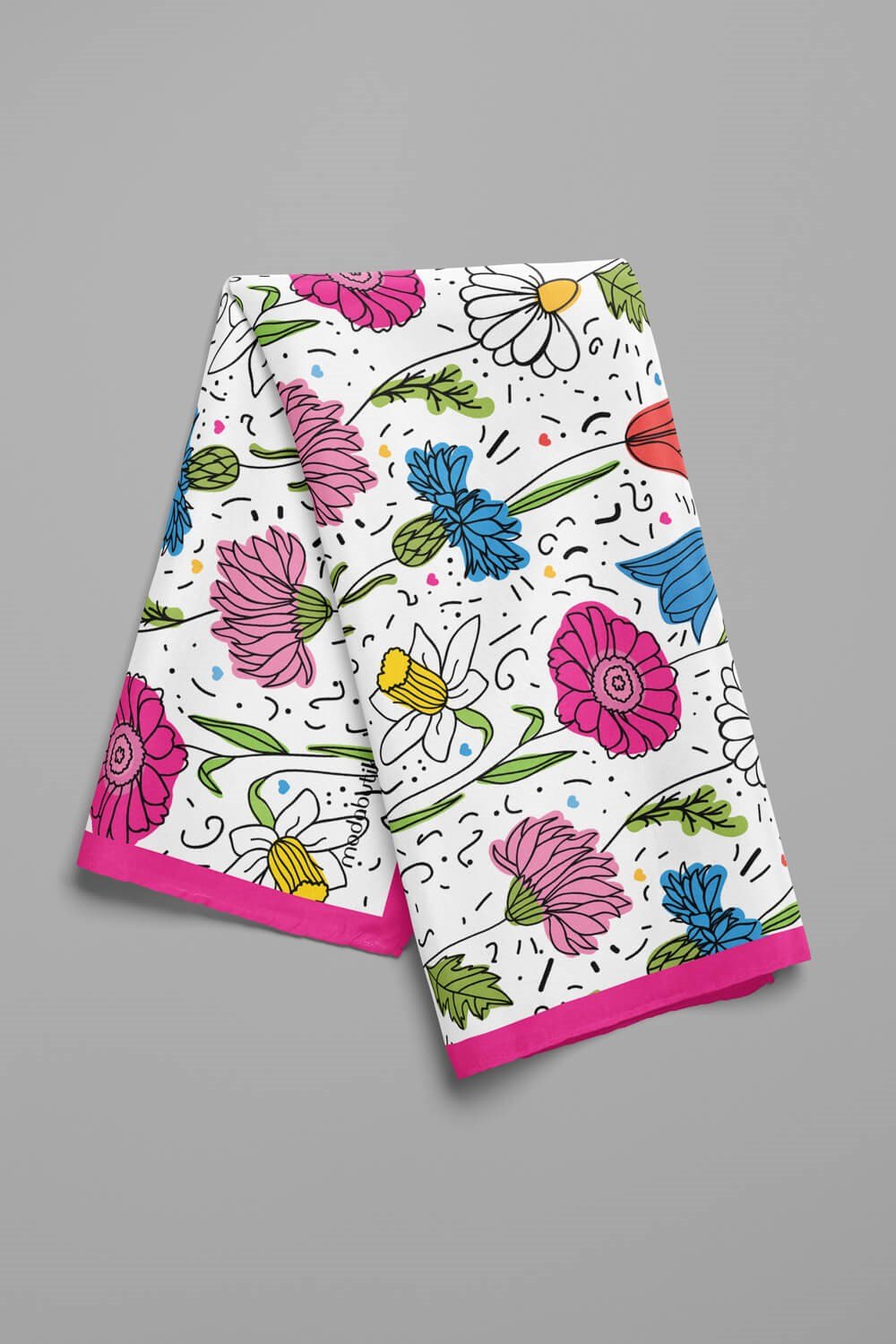 B89 Violla Çiçek Desenli Kadın Bandana