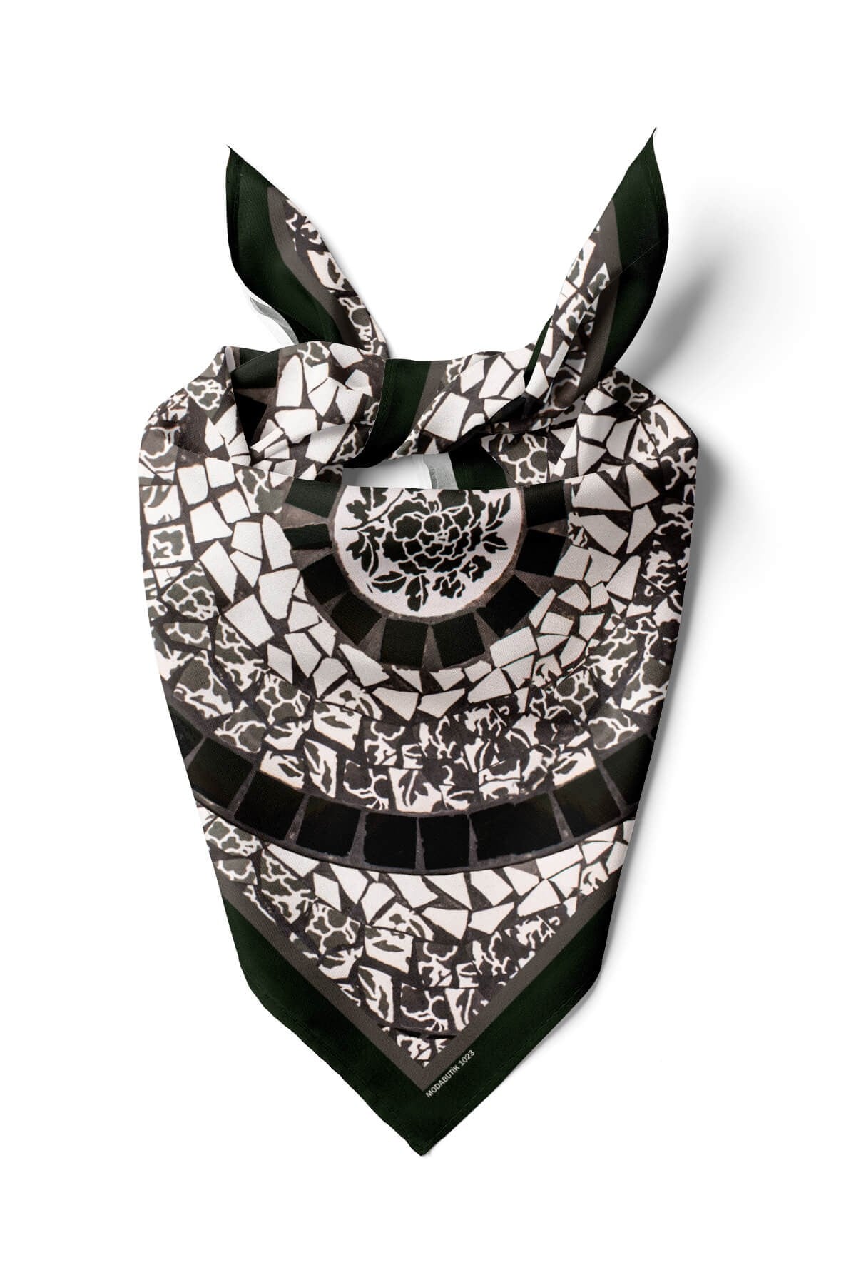 Violla Y84 Kadın Kahverengi Sarmal Desenli 50x50 Bandana DG01023-22