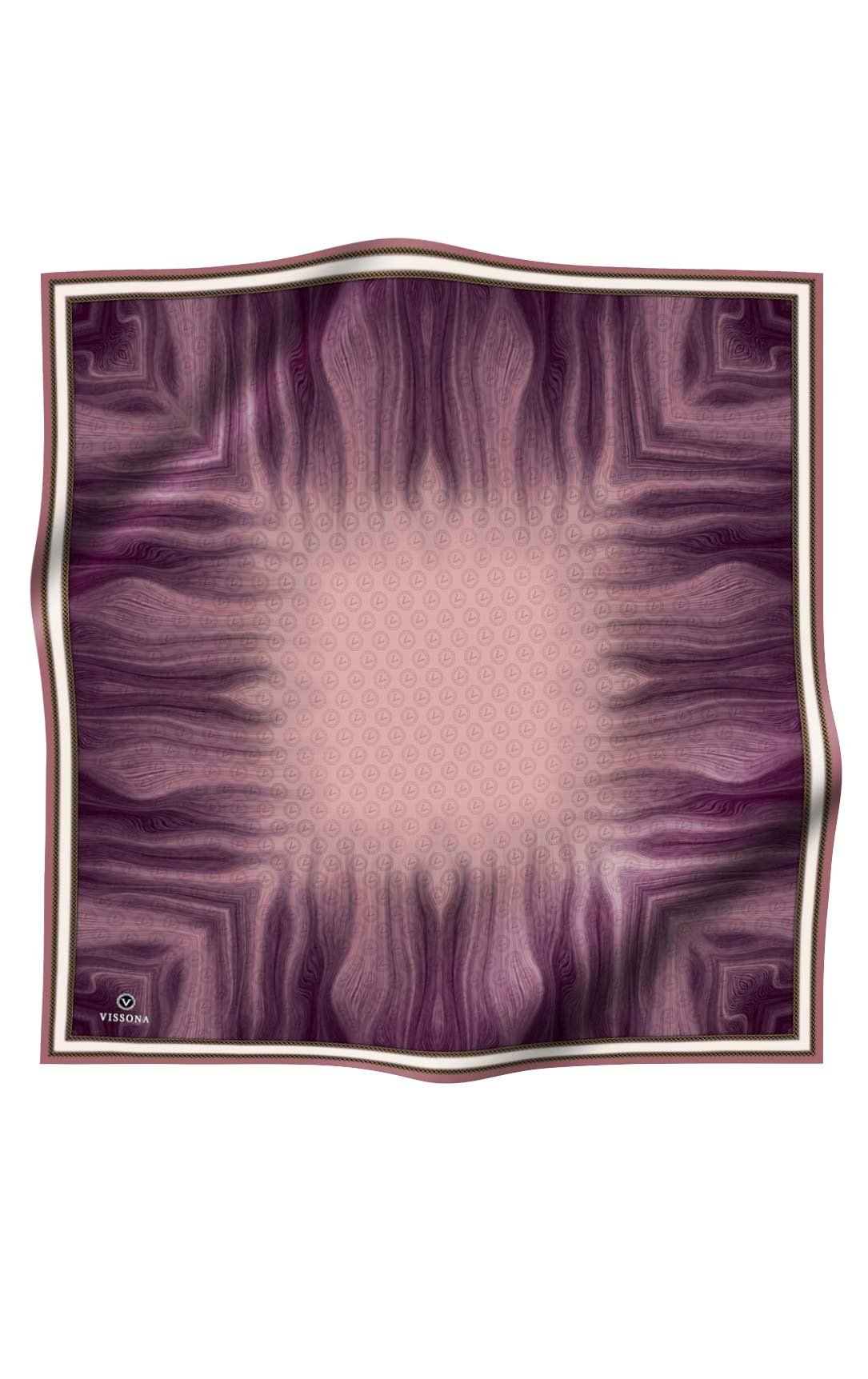 100% Twill İpek Monogram Desenli Pudra Renkli 90x90 Dikim Şekli : El Dikişi Eşarp