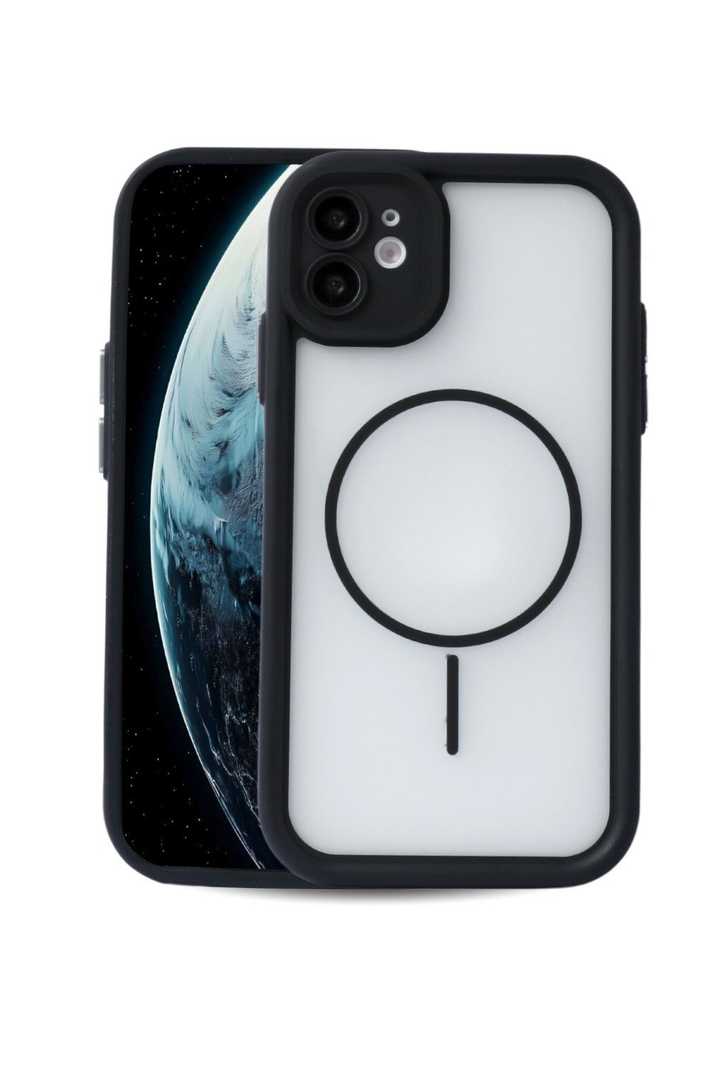 iPhone 11 Kılıf – Kamera Korumalı – MagSafe Uyumlu – Siyah Renk – Mat Silikon Telefon Kılıfı