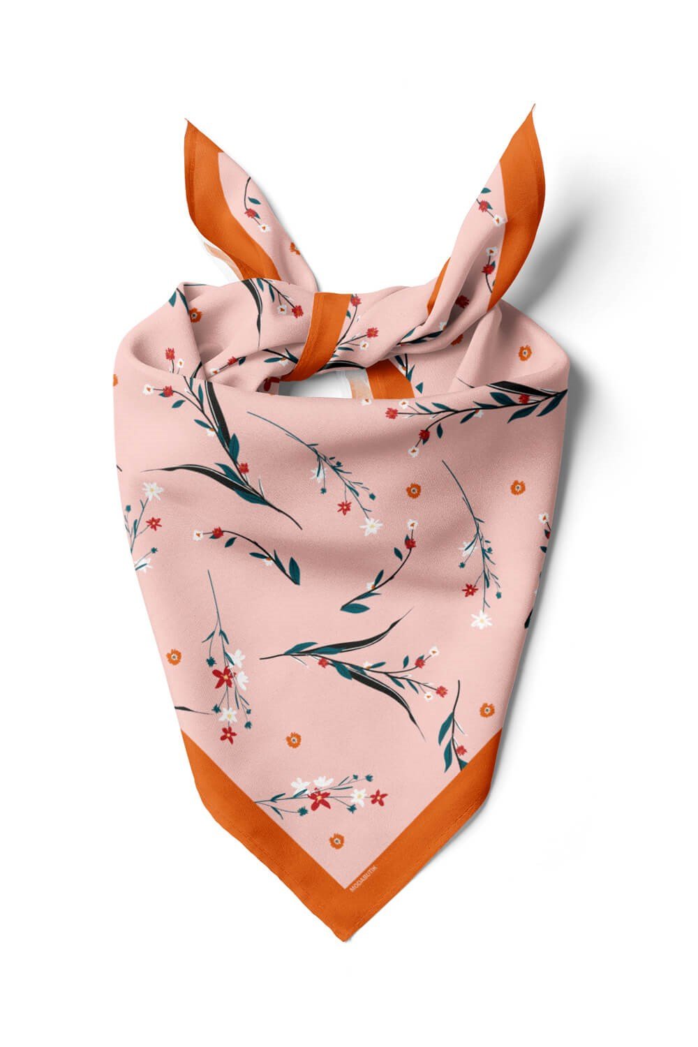 Violla Y88 Kadın Flow Desenli Bandana 50x50 Pudra DG0170-22 Snz