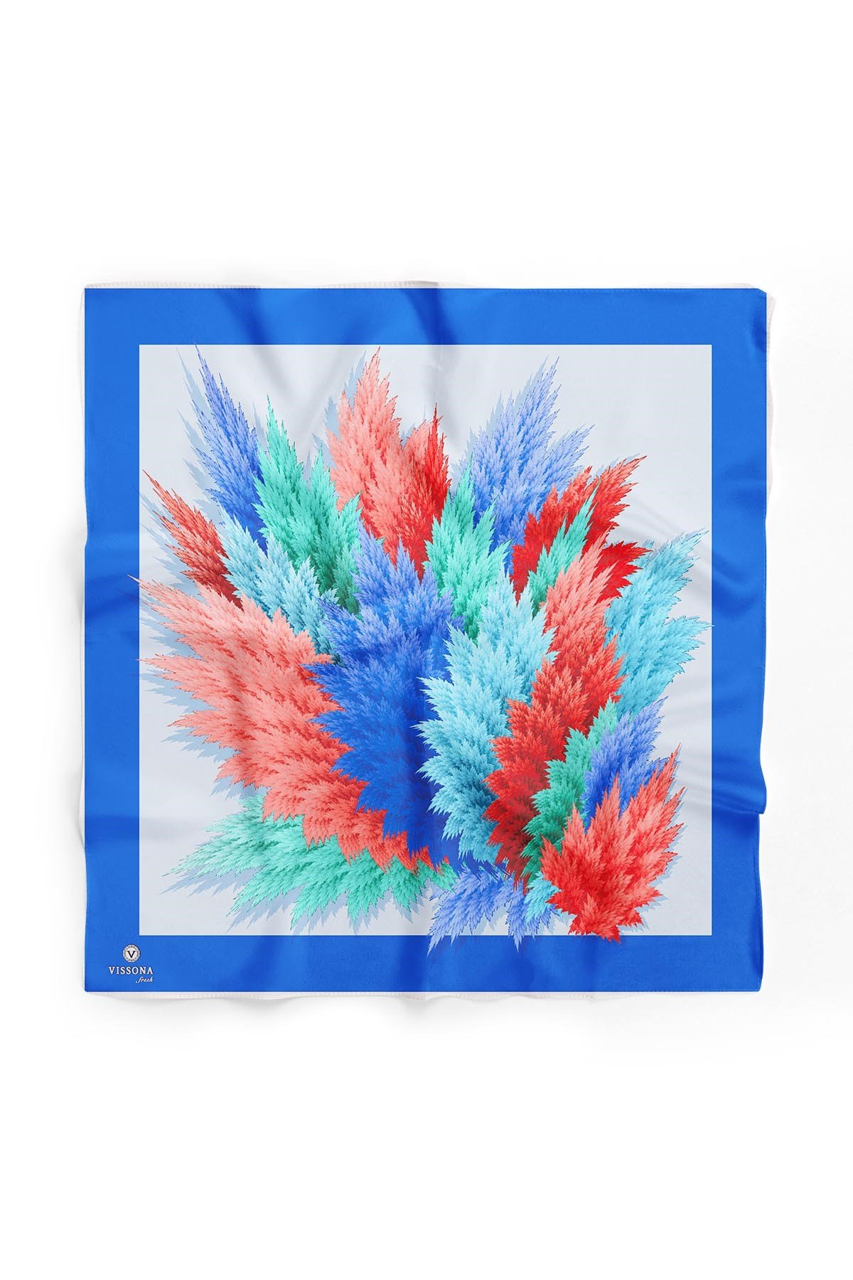 %100 İpek Kadın Desenli Bandana 80x80