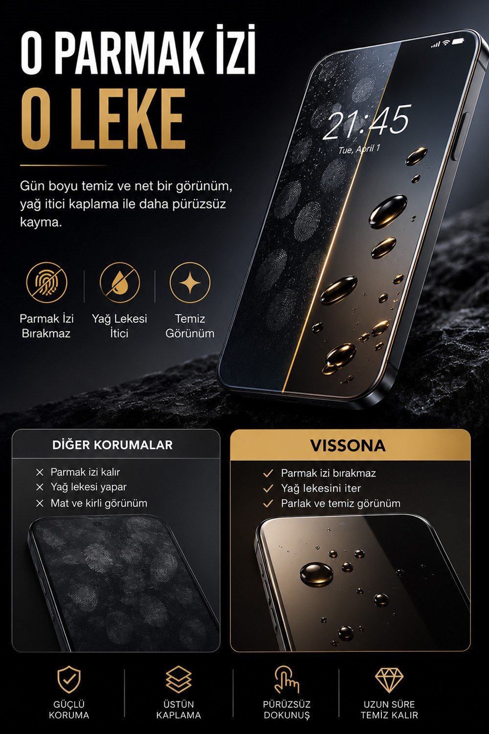 İPhone 16 Pro Max Hayalet Ekran Koruyucu % 100 Cam (Temperli)  Kolay Kurulum Aparatlı