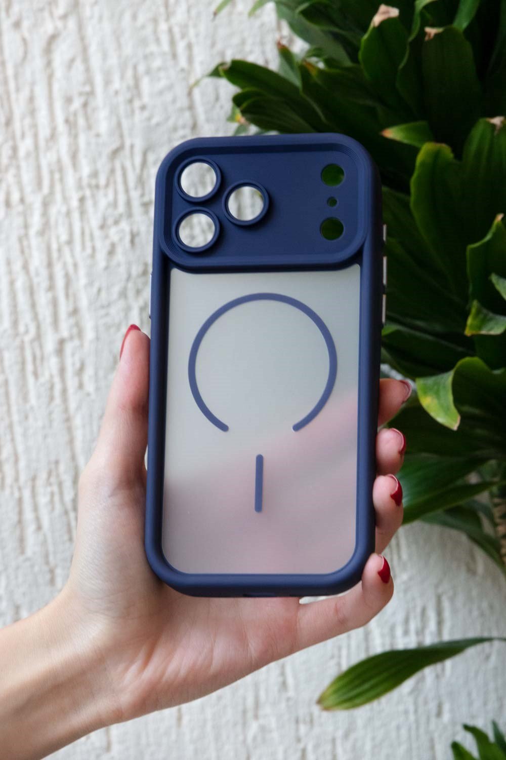 iPhone 17 Pro Max Kılıf – Kamera Korumalı – MagSafe Uyumlu – Lacivert Renk – Mat Silikon Telefon Kılıfı