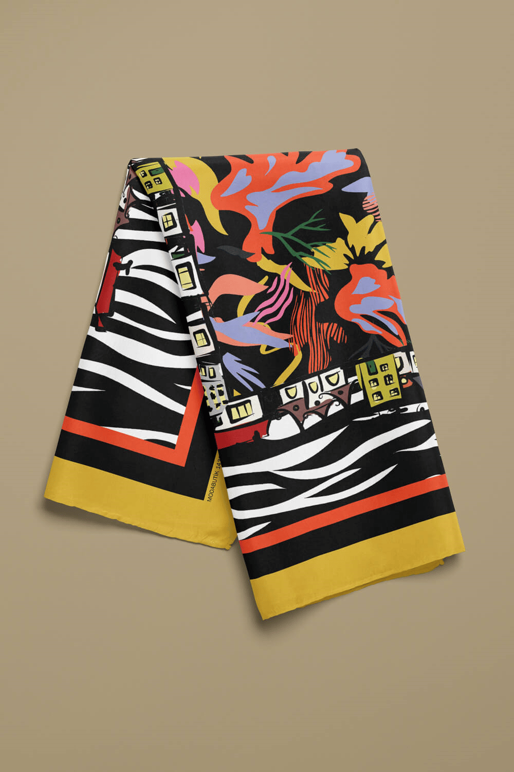 C31 Kadın Zebra Siyah Beyaz Home Desenli 50x50 Bandana