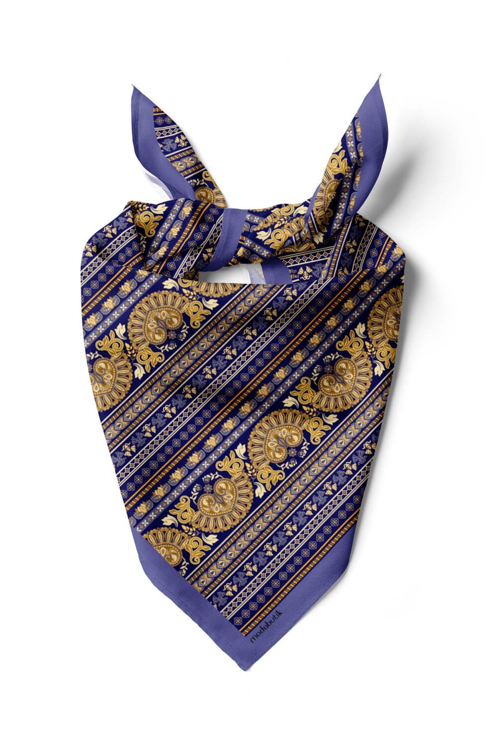 Violla Z71 Kadın Sarı  Sax Şeritler Ve Kalpler  Desenli 50x50 Bandana HYL DG0634-22