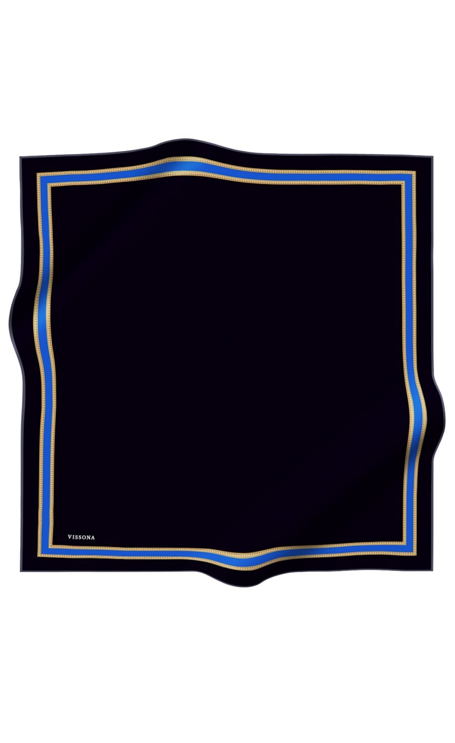 % 57 İPEK % 43 VİSKON Twill İpek Dokulu Şerit Desenli Siyah - Saks Renkli 90x90 Eşarp Dikim Şekli : El Dikişi