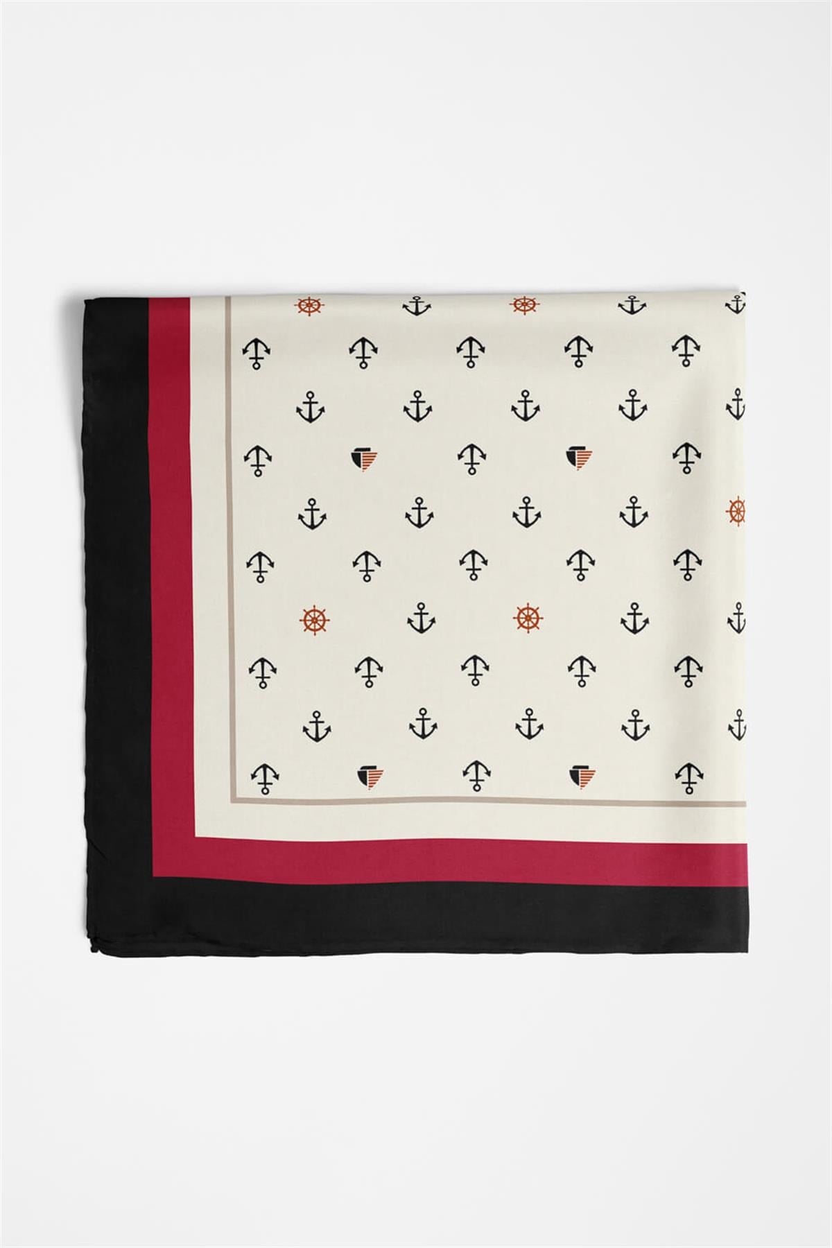 Violla B55 Kadın Marinover Desenli 50x50 Bandana DG01488-22