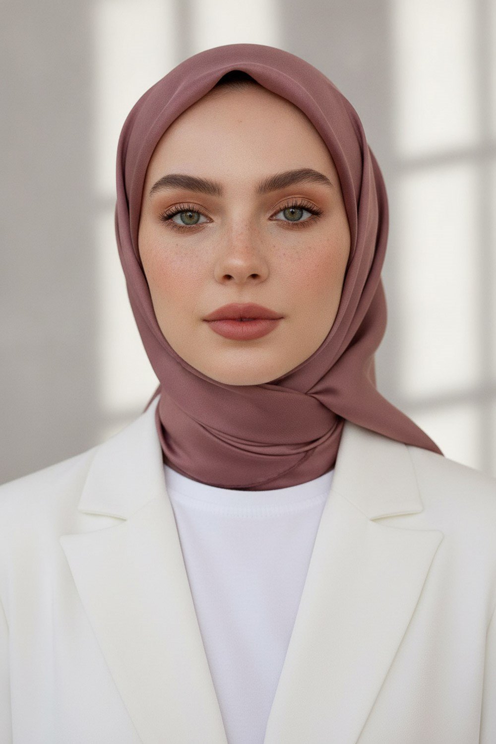 %100 Twill İpek Düz Gül Kurusu Renkli Daha Tok Exclusive Serisi 90x90 Eşarp Dikim Şekli : El Dikişi