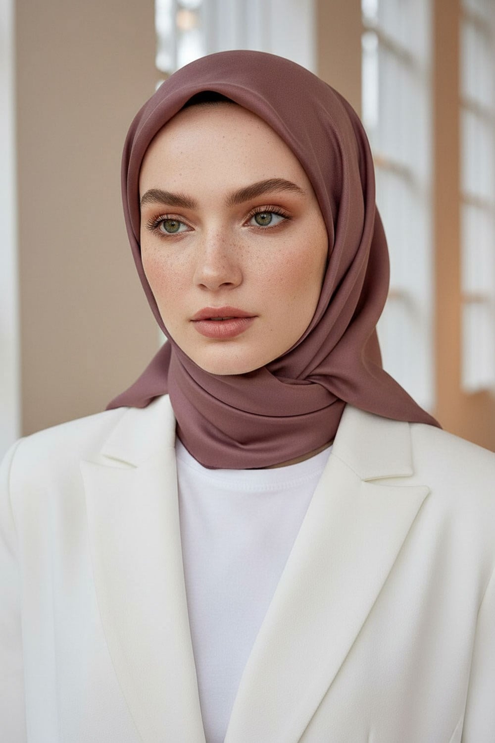 %100 Twill İpek Düz Gül Kurusu Renkli Daha Tok Exclusive Serisi 90x90 Eşarp Dikim Şekli : El Dikişi
