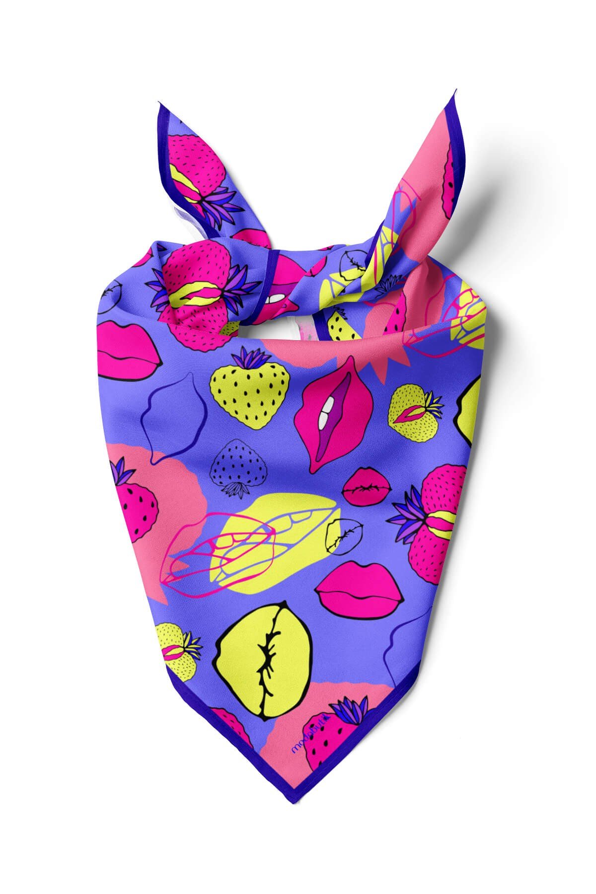 G102 Violla Çilek Desenli Bandana
