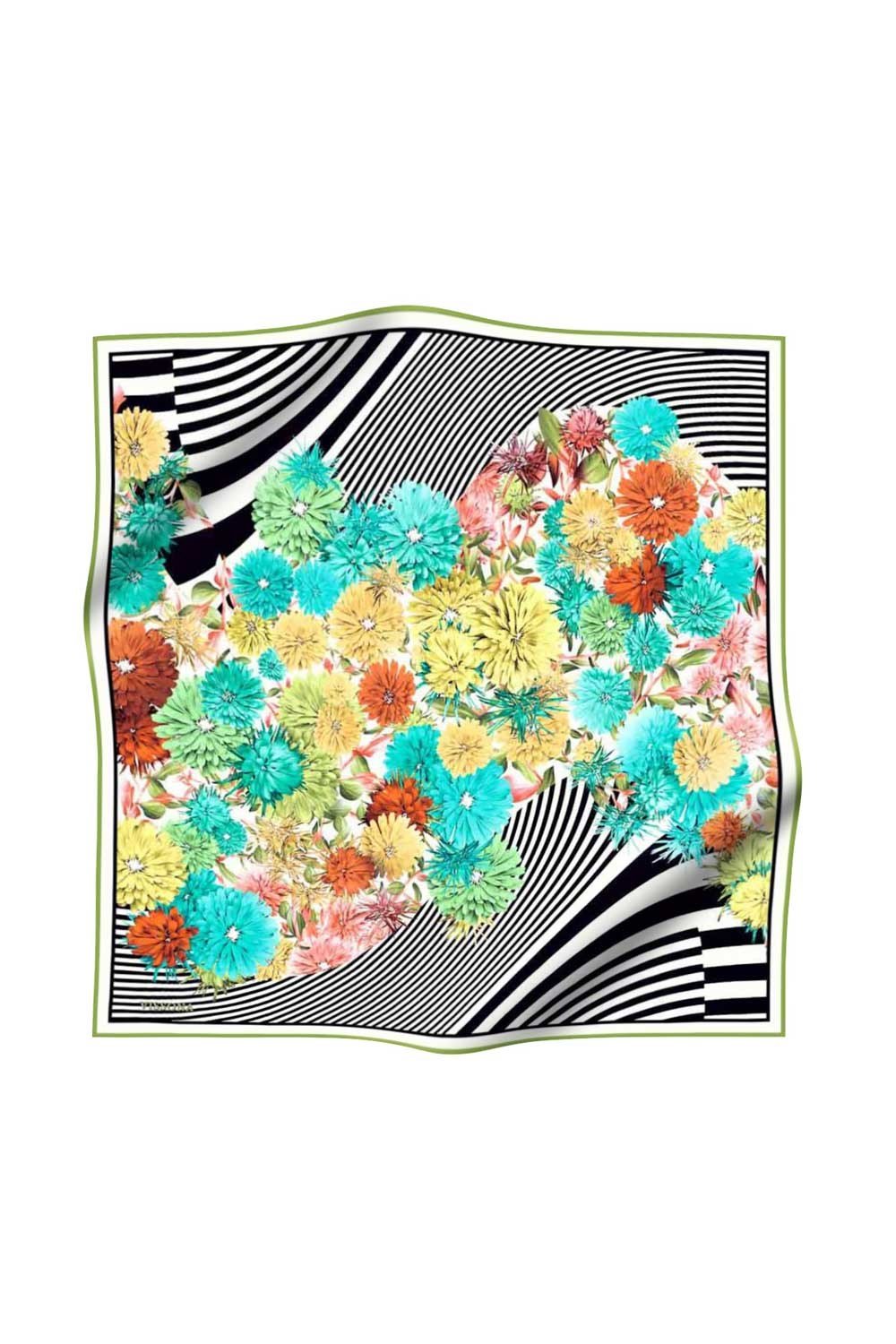 %100 İpek Kadın Desenli Bandana 80x80