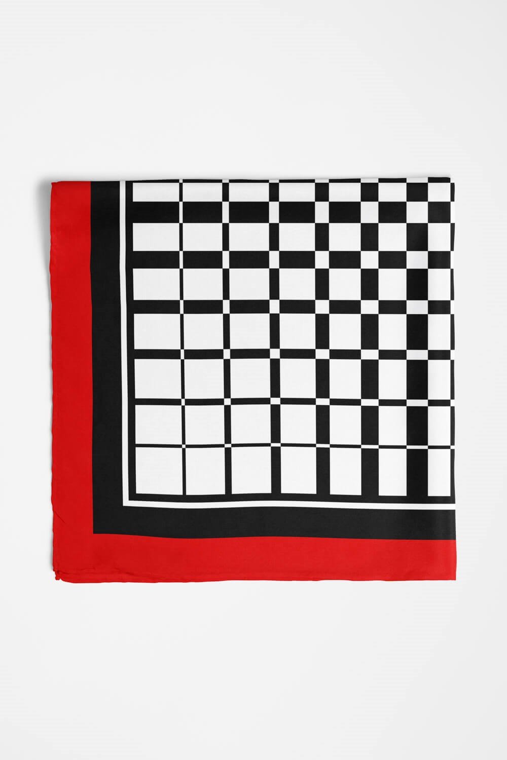 Violla Z47 Kadın Siyah Beyaz Kare Desenli 50x50 Bandana