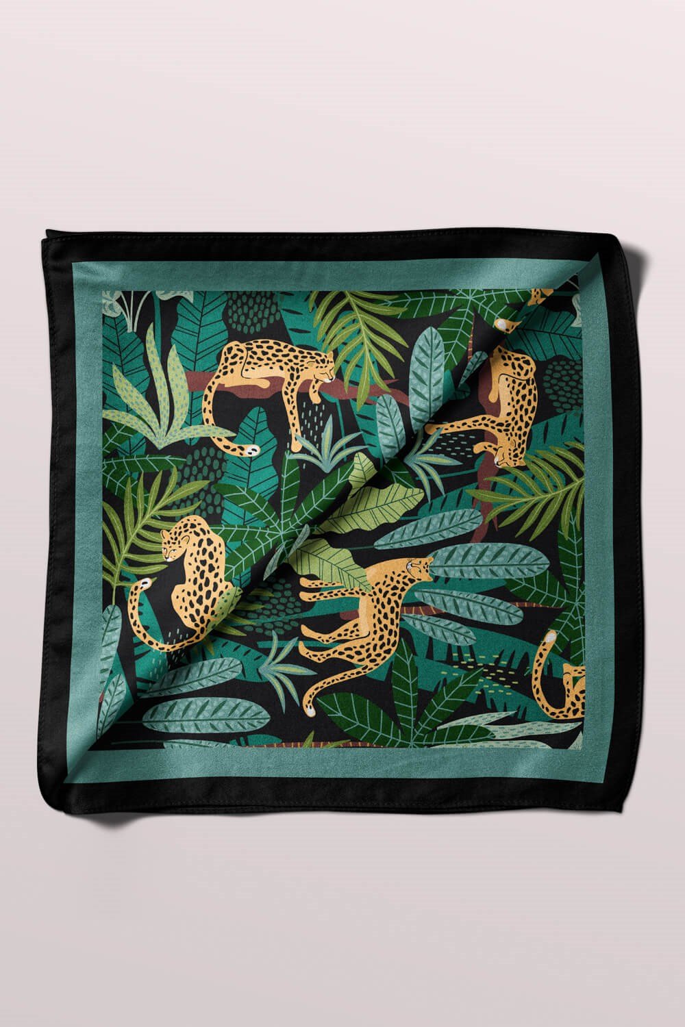 Violla Tropik Leopar Desenli Bandana A1