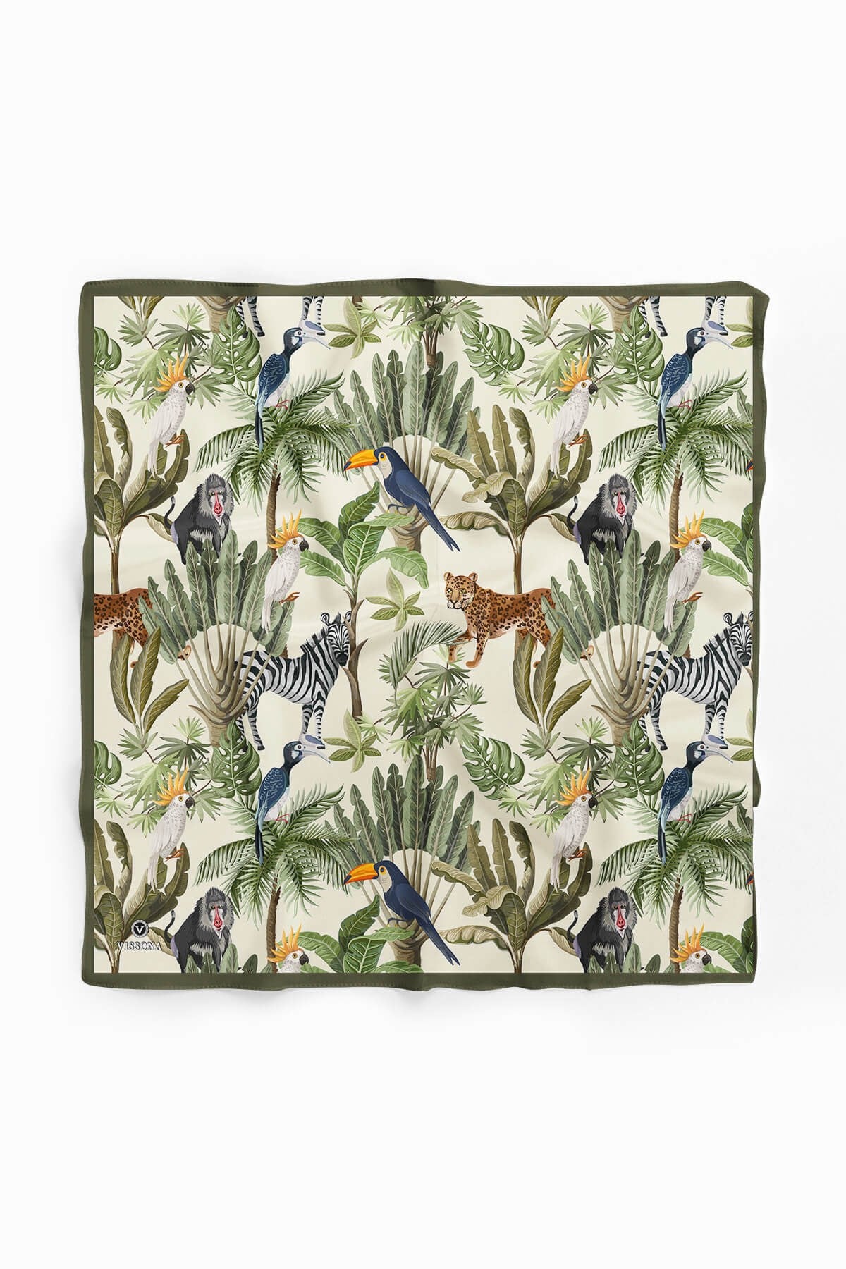 %100 İpek Safari Desenli Kadın Bandana