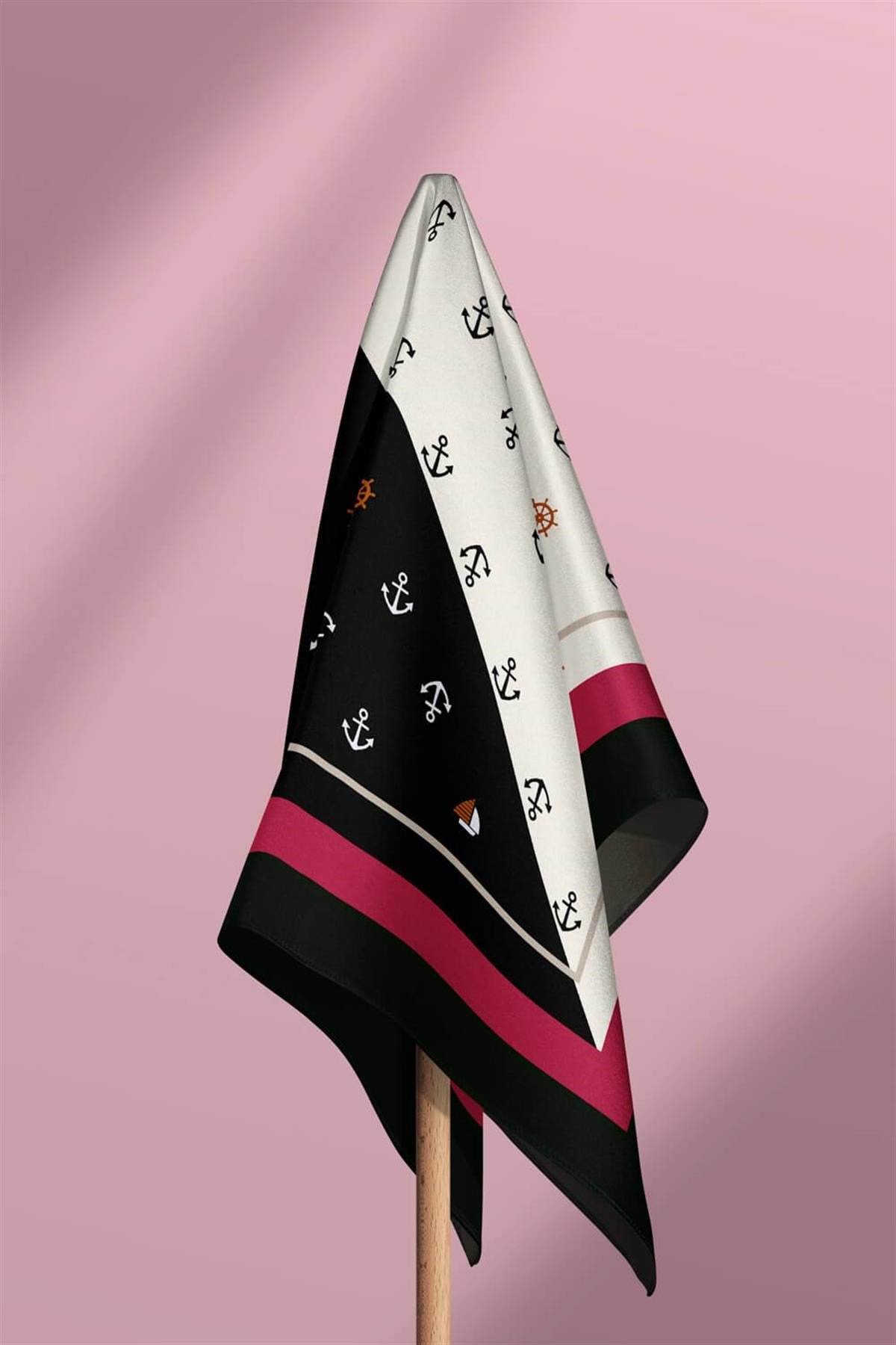 Violla B55 Kadın Marinover Desenli 50x50 Bandana DG01488-22