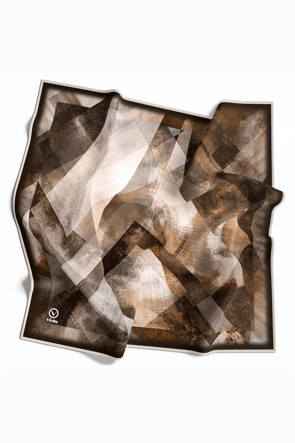 Twill Batik Desenli Vizon Renkli 90x90 Eşarp (İpek İçermez) Dikim Şekli : El Dikişi