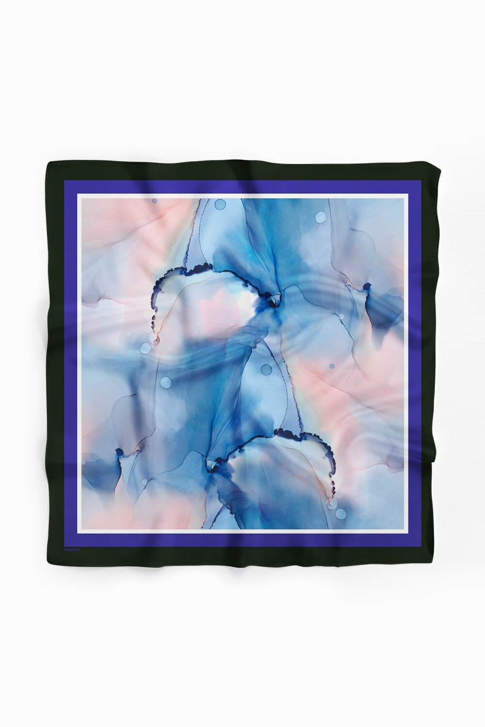 Violla Y85 Kadın Pudra Mavi Batik Desenli 50x50 Bandana HYL DG01659-22