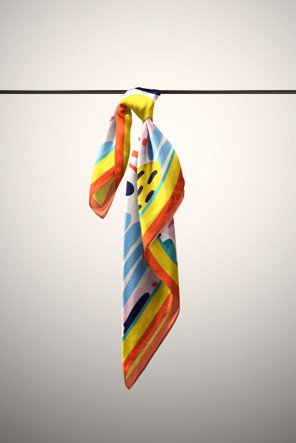 Vissona Geometrik Desenli İpek Bandana