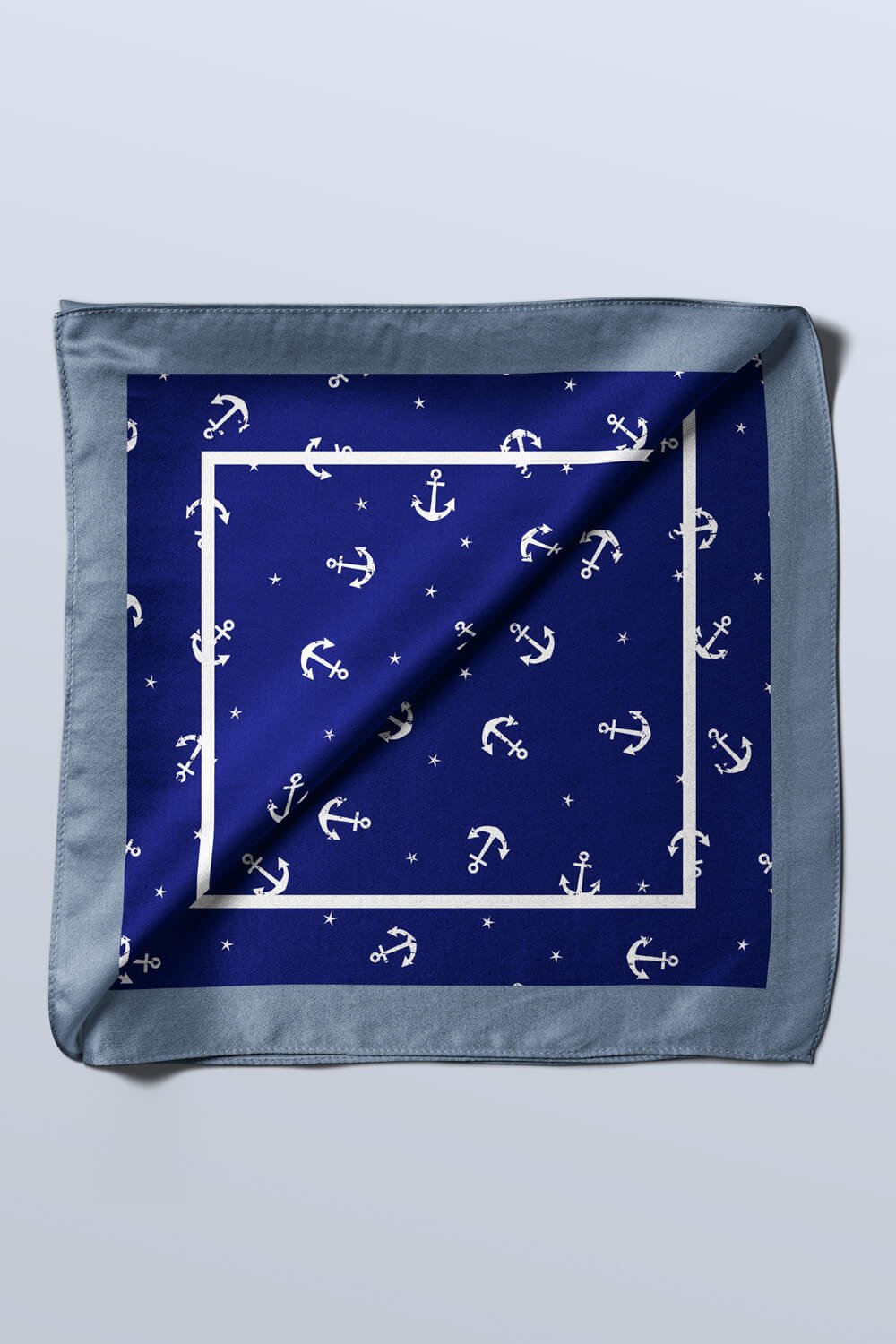 H36 Kadın Marinover Desenli 50x50 Bandana HYL DG01239-22
