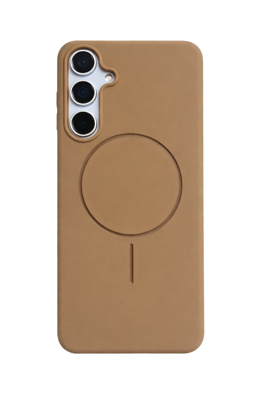 Samsung SAMSUNG Galaxy S24 FE Kılıf – İçi Kadife – MagSafe Uyumlu – Camel Renk – Telefon Kılıfı