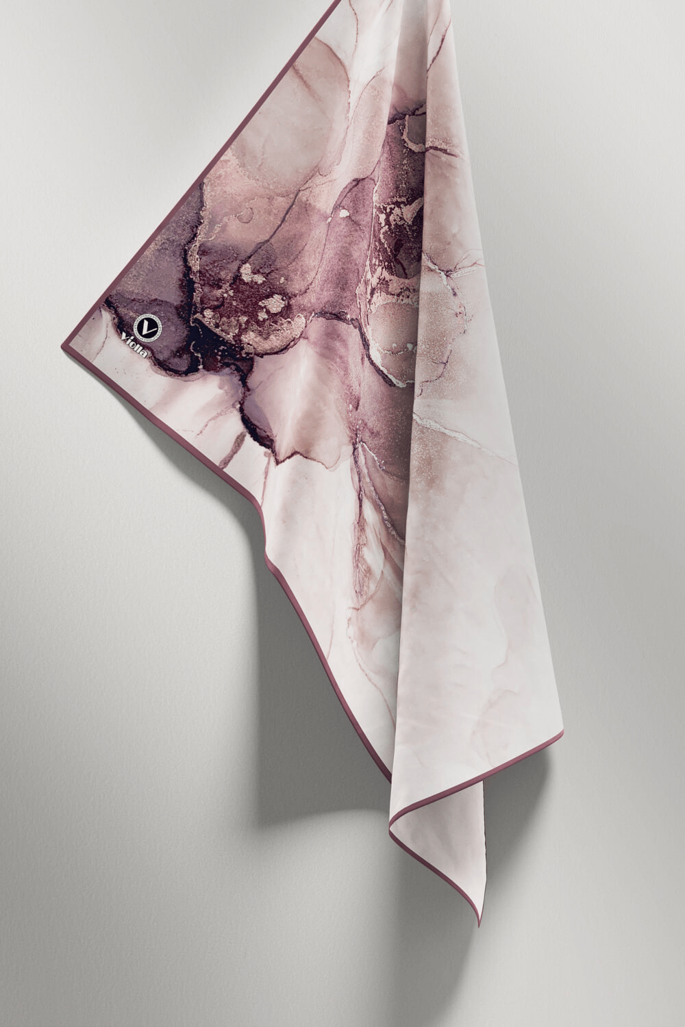Twill Batik Desenli Gül Kurusu Renkli 90x90 Eşarp (İpek İçermez) Kenar Dikiş Şekli El Dikişli
