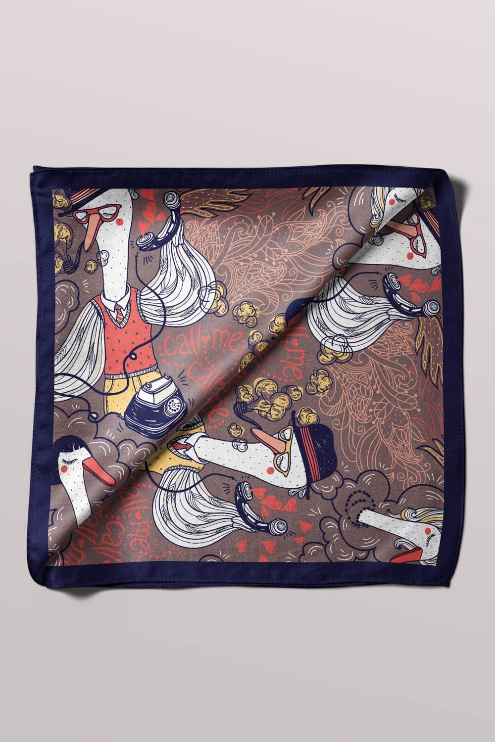 H3 Violla Ördek Desenli Bandana