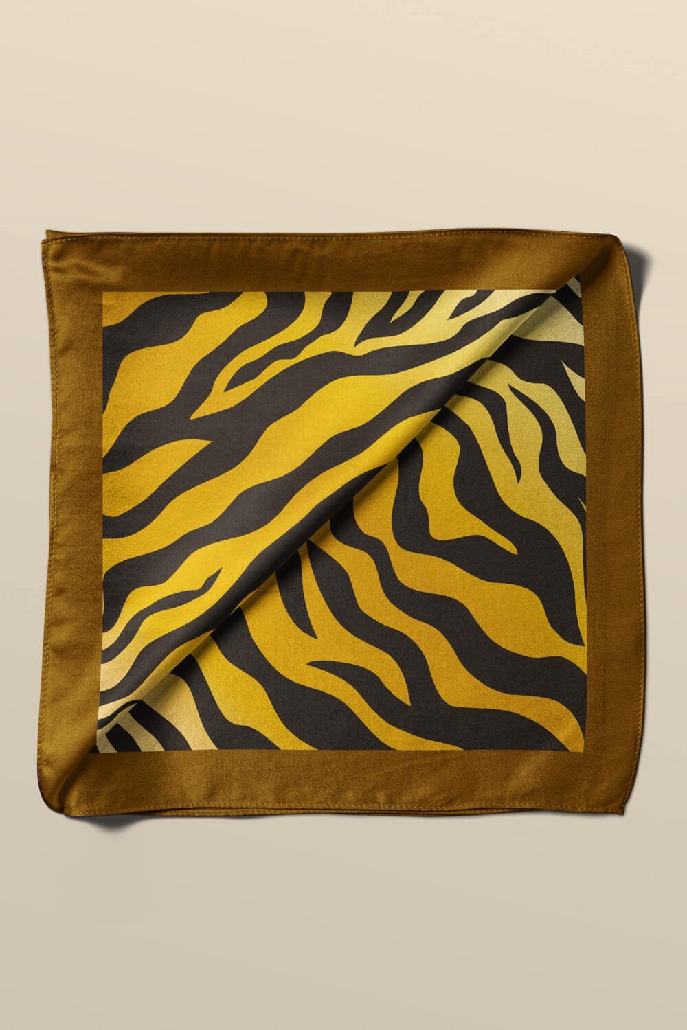 Violla D108 Kadın Dalgalı Desenli Bandana 50x50 Sarı DG0306-22