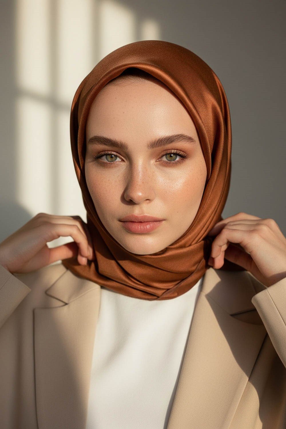 %100 Twill İpek Düz Kiremit Renkli Daha Tok Exclusive Serisi 90x90 Eşarp Dikim Şekli : El Dikişi