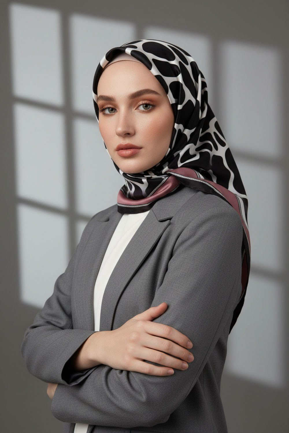 Kristal Taş Desenli Gül Kurusu Renkli 90x90 Eşarp (İpek İçermez) Dikim Şekli : El Dikişi