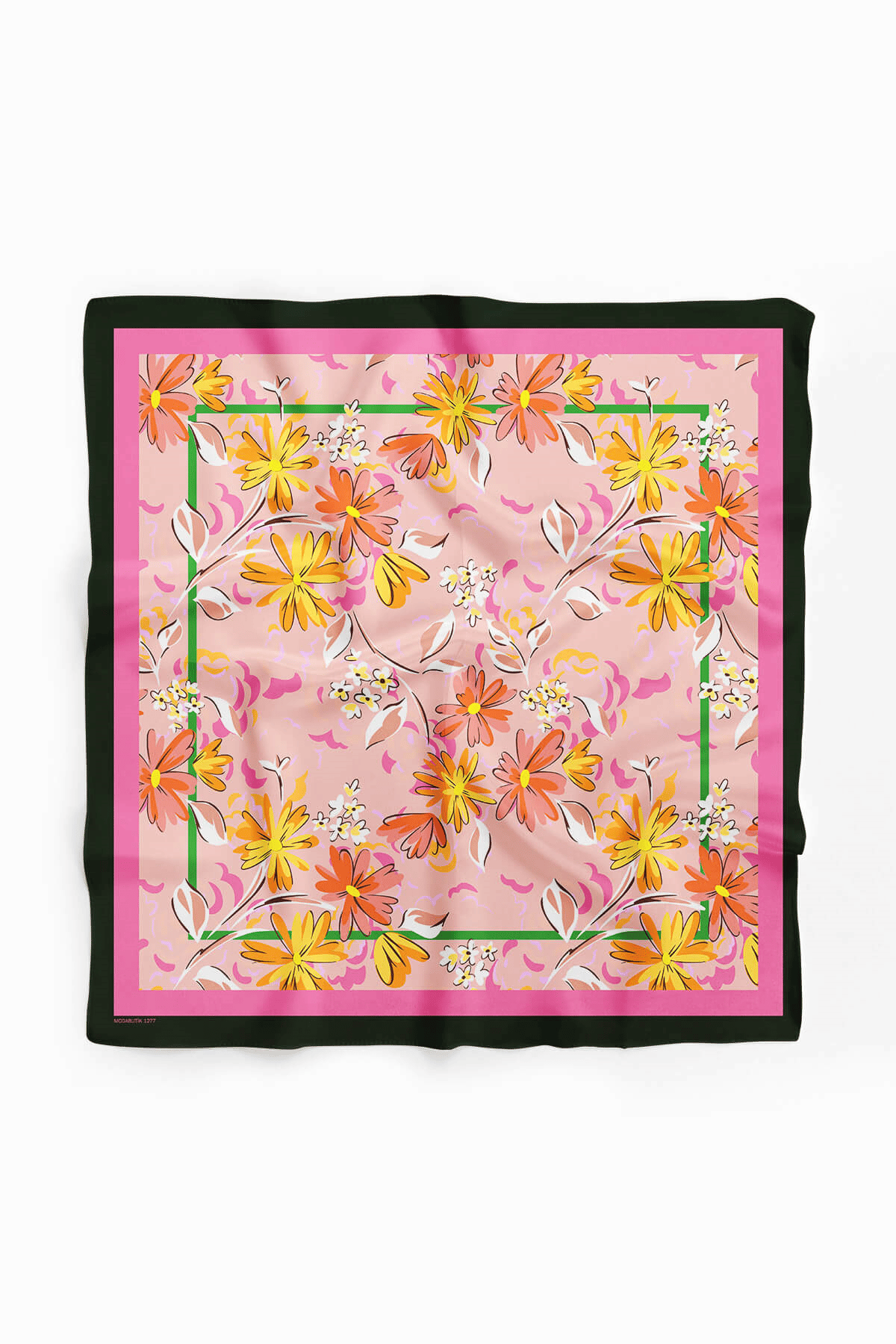G33 Kadın Krem Yaprak Desenli 50x50 Bandana HYL DG01277-22