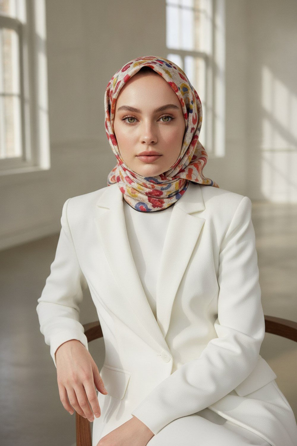 %100 Twill İpek Renkli Leopar Desenli Turuncu - Sarı Renkli 90x90 Eşarp Kenar Dikiş Şekli El Dikişli