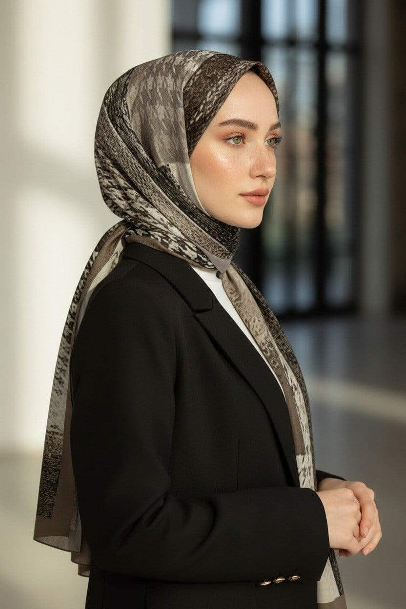 KREP KAZAYAĞI DESENLİ TAŞ RENKLİ 75X195 KIRIŞMAZ ŞAL