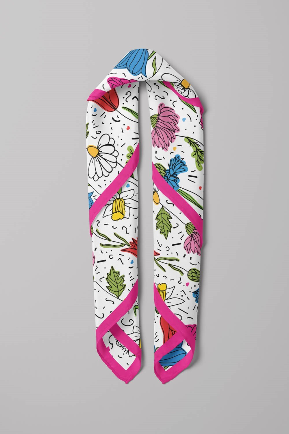 B89 Violla Çiçek Desenli Kadın Bandana
