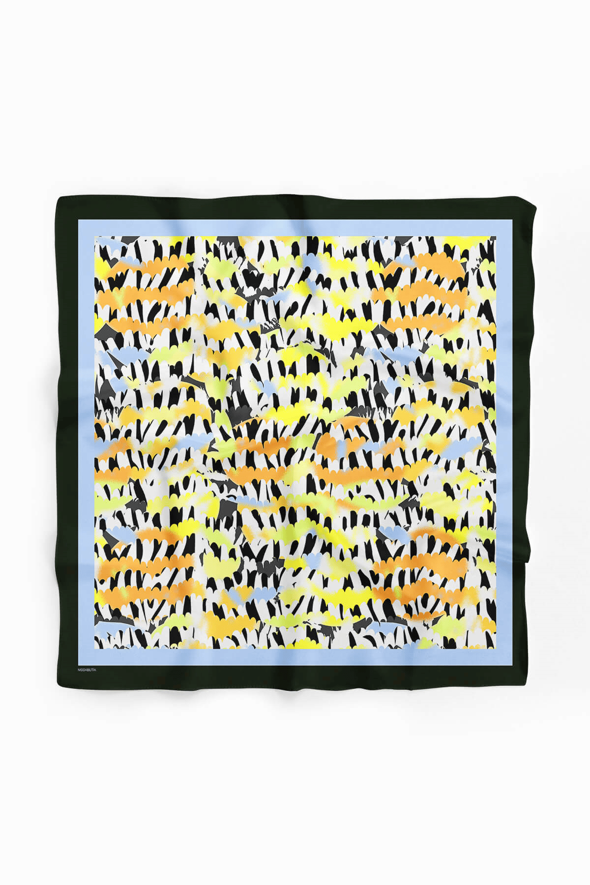 V39 Kadın Sarı Suluboya Desenli 50x50 Bandana HYL DG01281-22