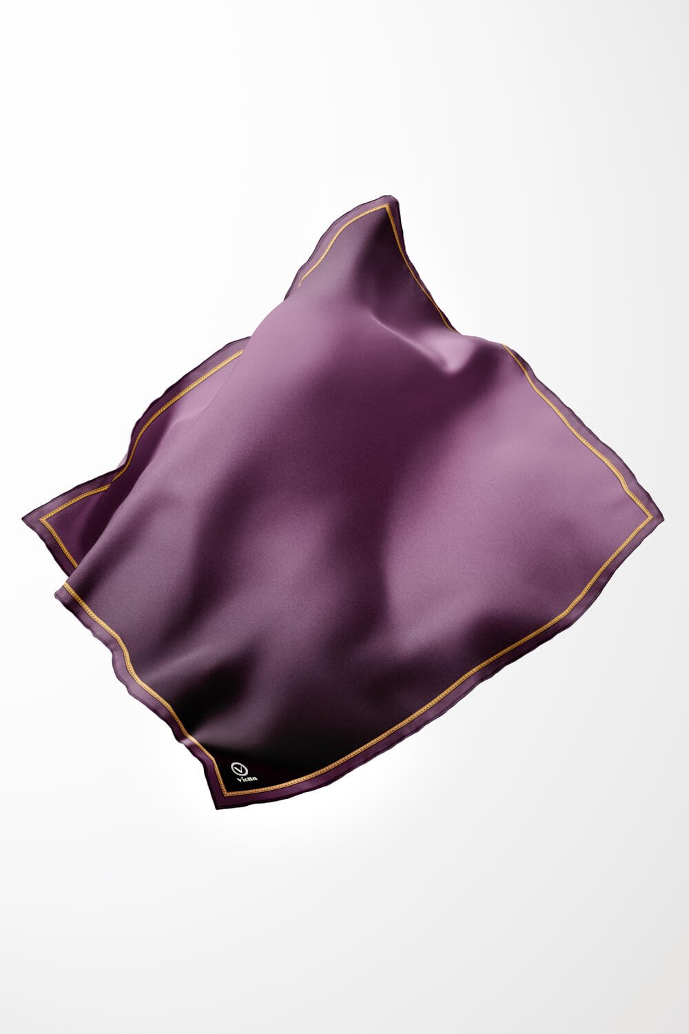 Twill Degrade Desenli Mor Renkli 90x90 Eşarp (İpek İçermez) Kenar Dikiş Şekli El Dikişli