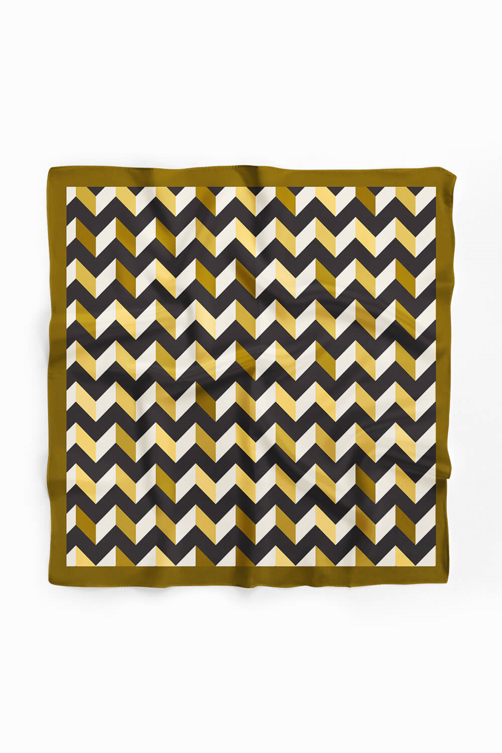 D120 Kadın Üçgen Desenli Bandana 50x50 Sarı DG0328-22