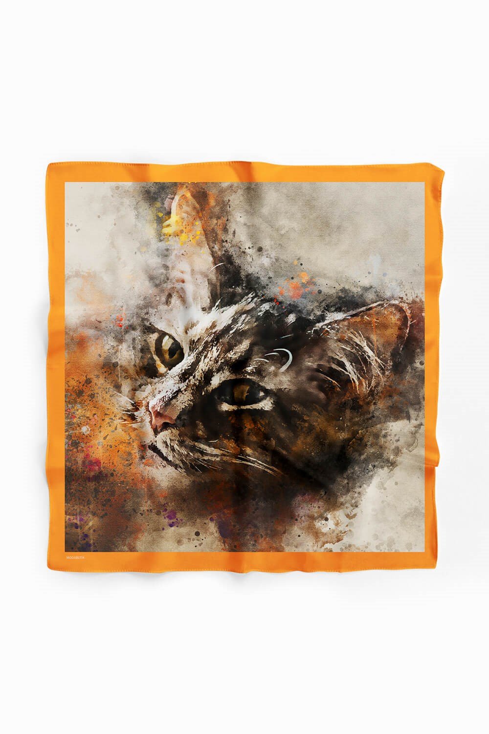 Violla E21 Kadın Kedi Desenli Bandana 50x50 Gri DG0295-22