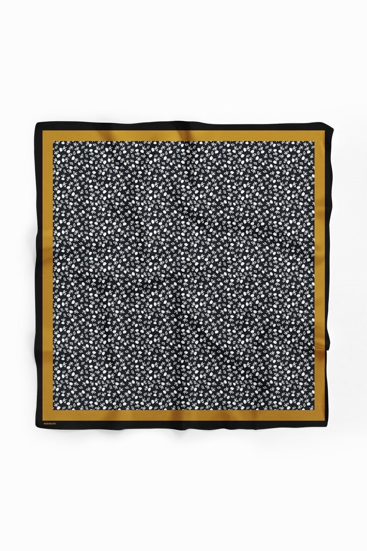 Violla Kadın Siyah Beyaz Geometrik Desenli 50x50 Bandana HYL DG01532-22